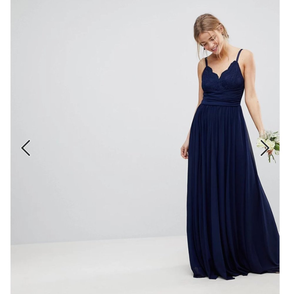 ASOS WEDDING Cami Maxi Dress with Lace Insert (Retails $103)